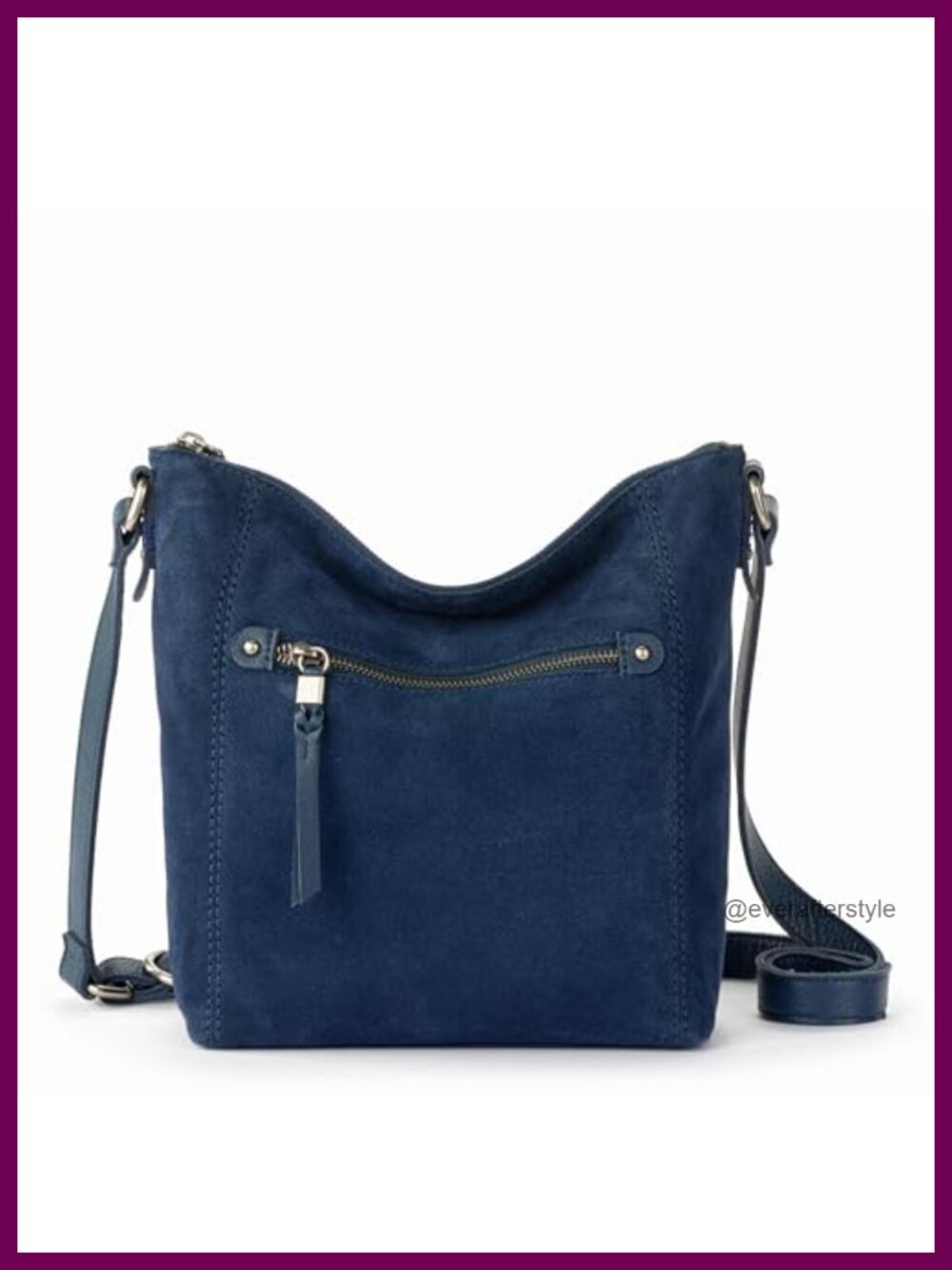 The Sak Ashland Leather Crossbody Bag Zipper Adjustable Strap Purse